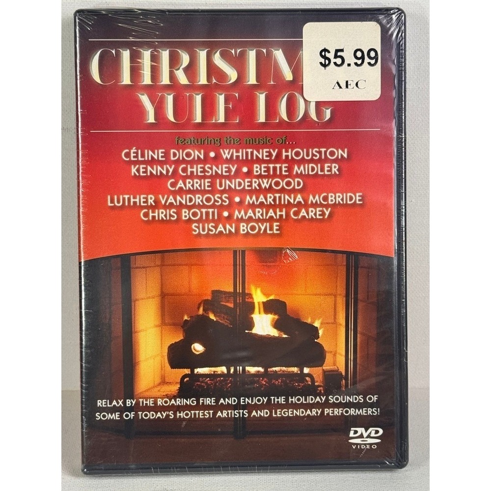 Christmas Yule Log DVD Featuring Mariah Carey Celine Dion Whitney‎ Houston